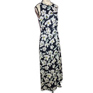 Banana republic sleeveless floral fit and flare maxi dress